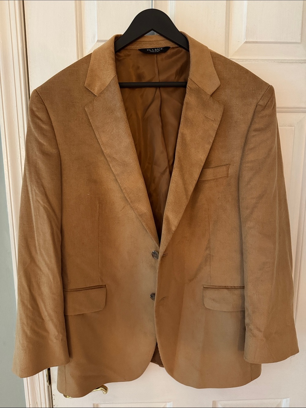 Jos. A. Bank Men's Tan Corduroy Blazer - Classic Single-Breast